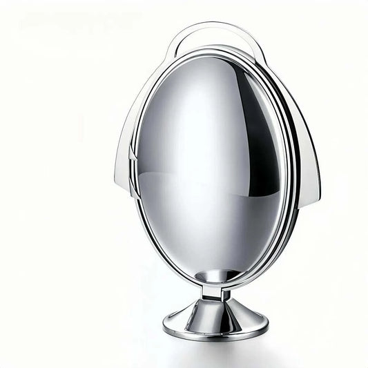 Foldable 3-tier stainless steel fruit platter with modern minimalist design and mirror finish