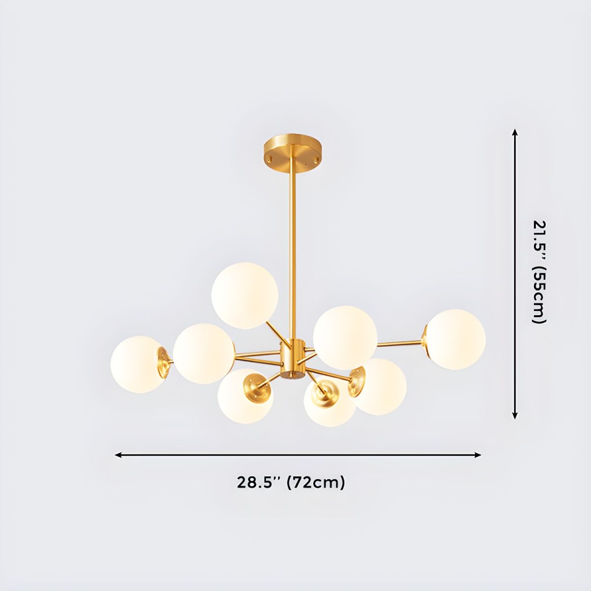 8-light globe pendant light with Sputnik design in a modern dining room setting - sparkledecor.com
