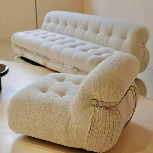 Sofa Set: Stylish Retro Seating with Sleek Lines & Plush Comfort - sparkledecor.com