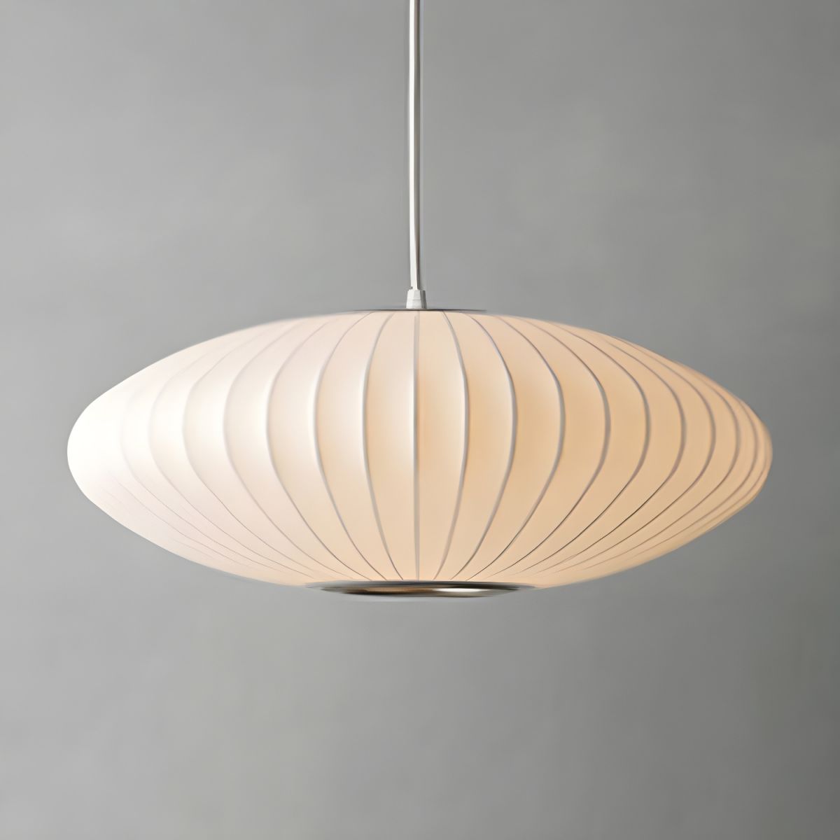 Minimalist Indoor Disk-Shaped Shade Silk Pendant Lighting