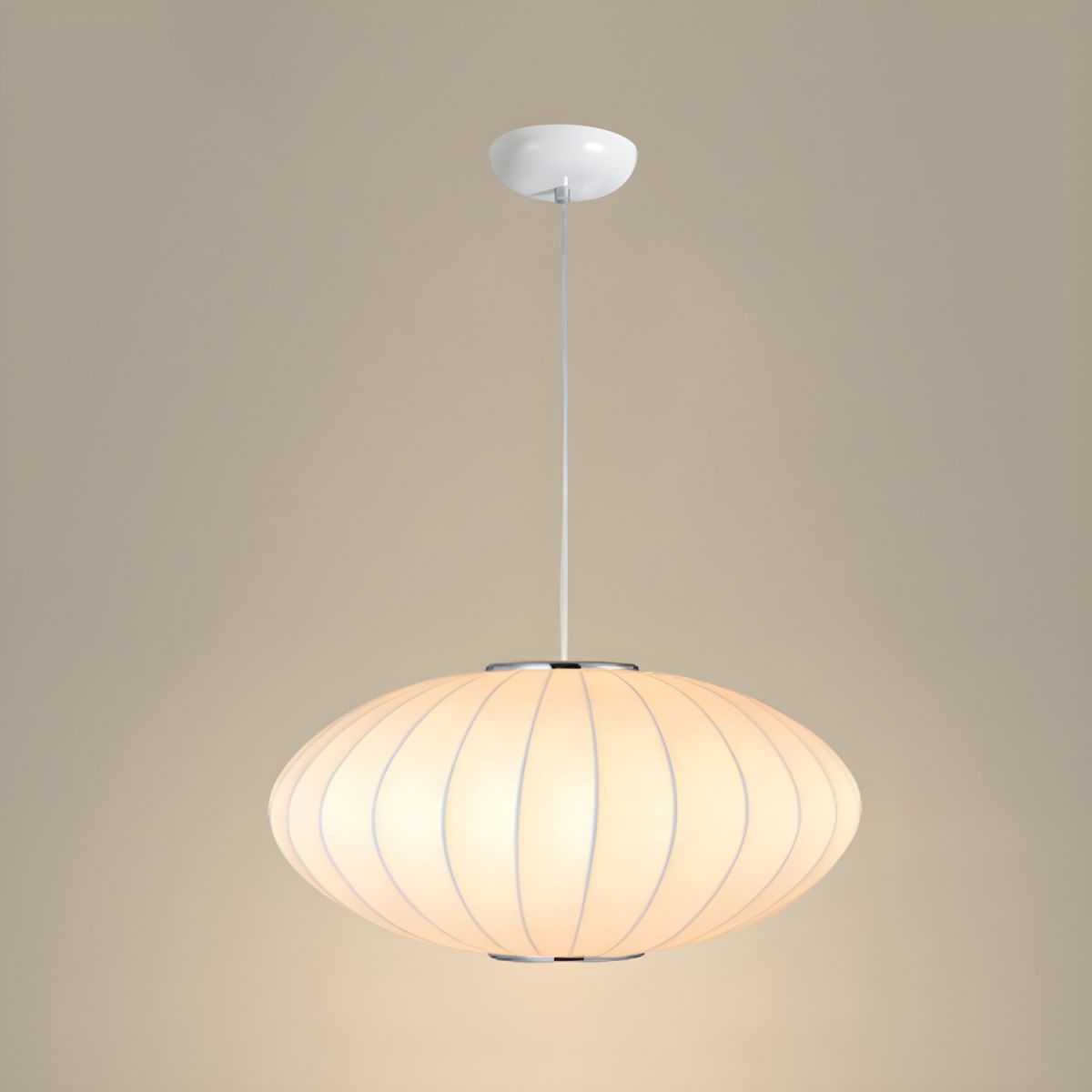 Minimalist Indoor Disk-Shaped Shade Silk Pendant Lighting