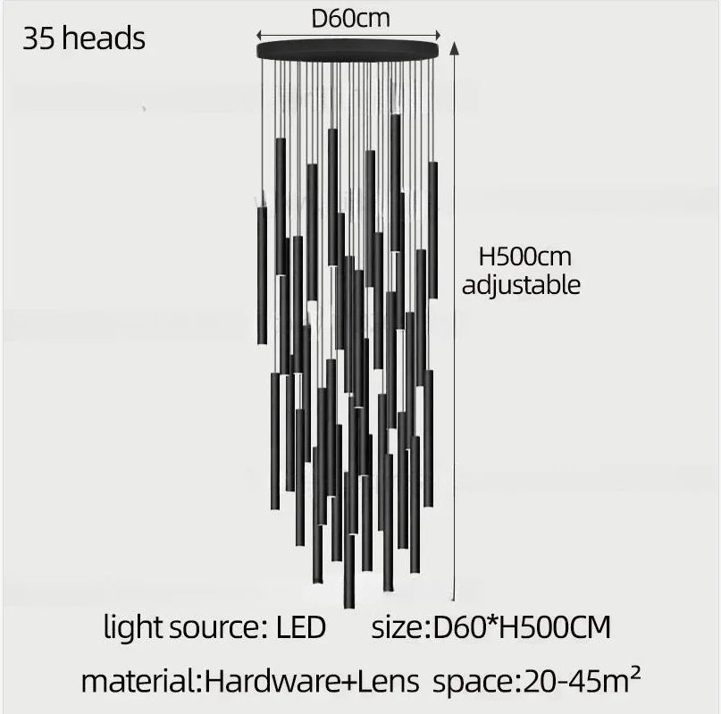35 heads large Staircase Chandelier - sparkledecor.com