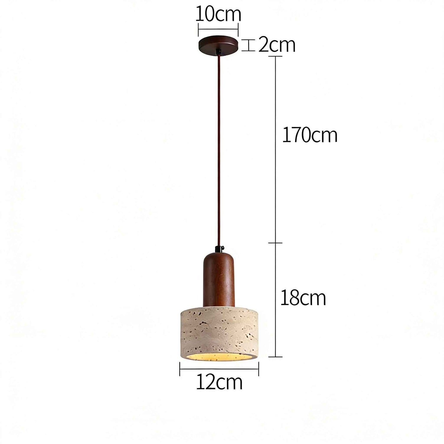 Mid-century cream adjustable mini pendant light with wooden body and stone accents, fish-line shape, high CRI LED for bedroom and restaurant decor