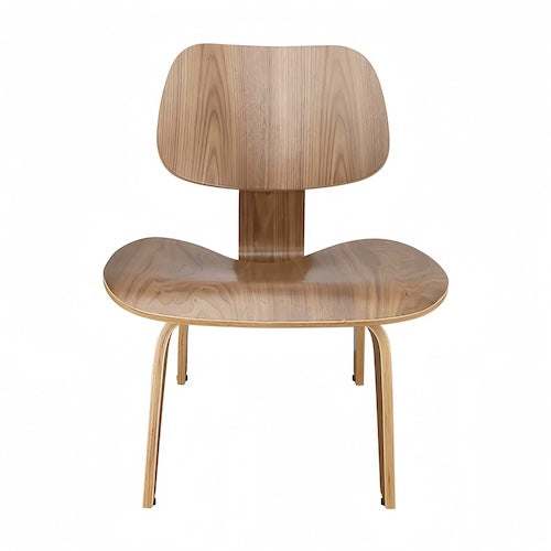 Lounge Chair - Eames Molded Plywood Timeless Log, Walnut, Black - sparkledecor.com