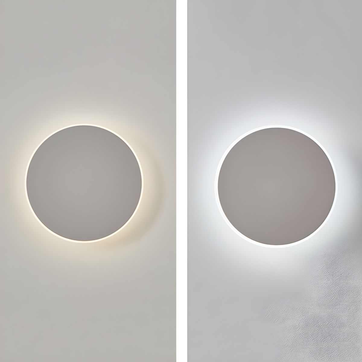 Modern style round LED outdoor wall lights in black and white design, energy-efficient and sleek metal-acrylic fixture