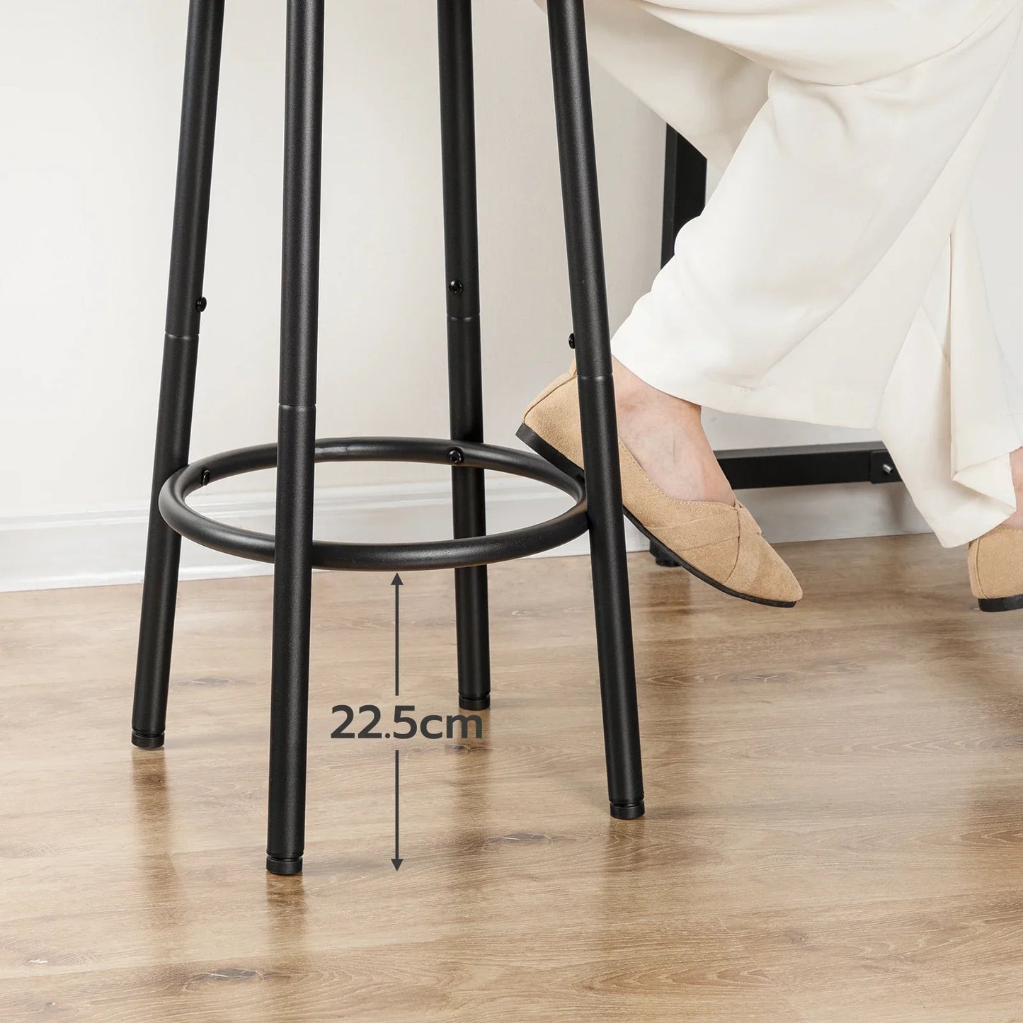 Orangme Kitchen Bar Stools with Footrest Set of 2 - sparkledecor.com