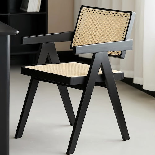 Black Chandigarh Rattan Chair - sparkledecor.com