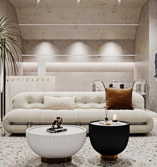 Sofa Set: Stylish Retro Seating with Sleek Lines & Plush Comfort - sparkledecor.com