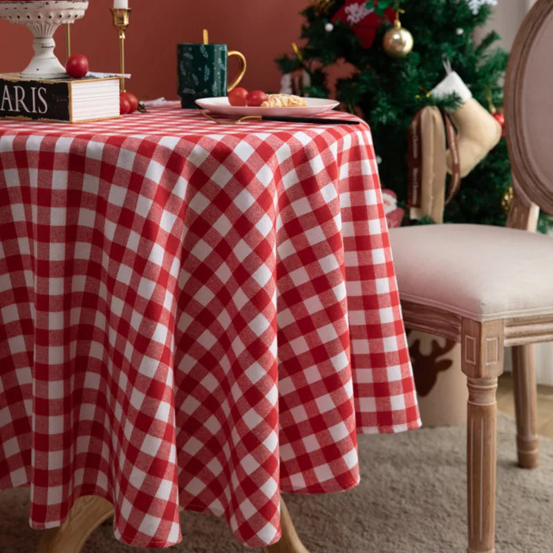 Christmas Tablecloth | Timeless Plaid Design, Easy Care, and Soft Comf - sparkledecor.com