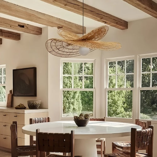 Hand-Woven Rattan Pendant Light for Living Room - sparkledecor.com