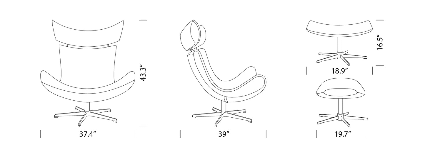Imola Lounge Chair with Footstool - Timeless Danish Design