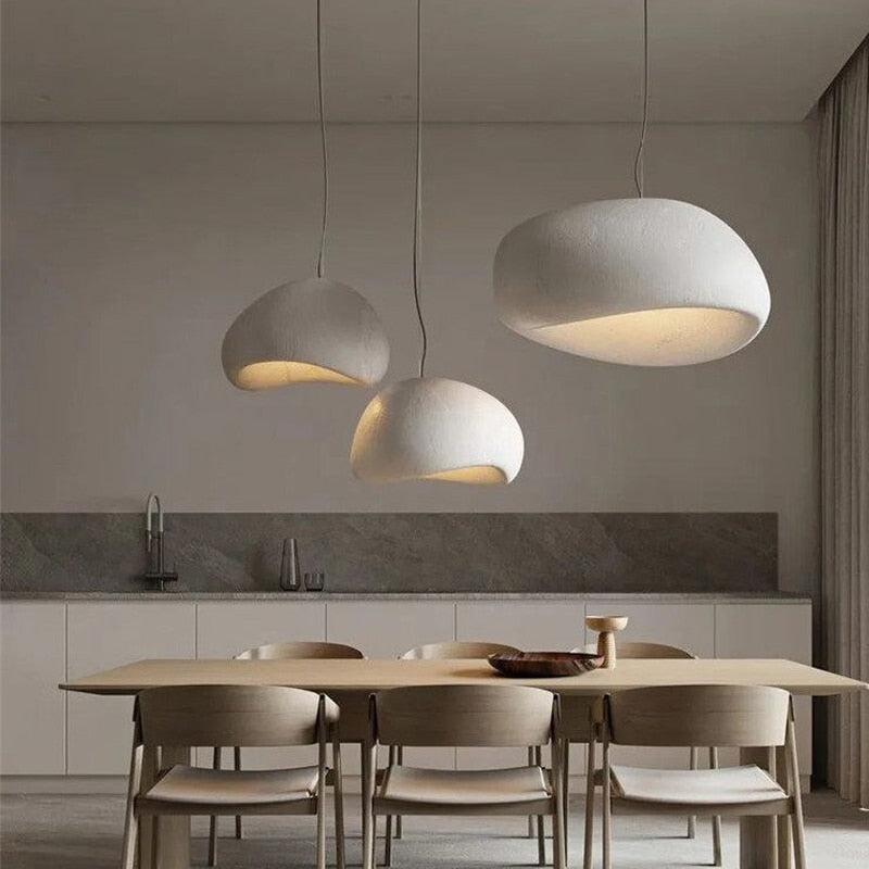 Wabi Sabi Pendant Light - Japanese Zen Stone Chandelier - sparkledecor.com