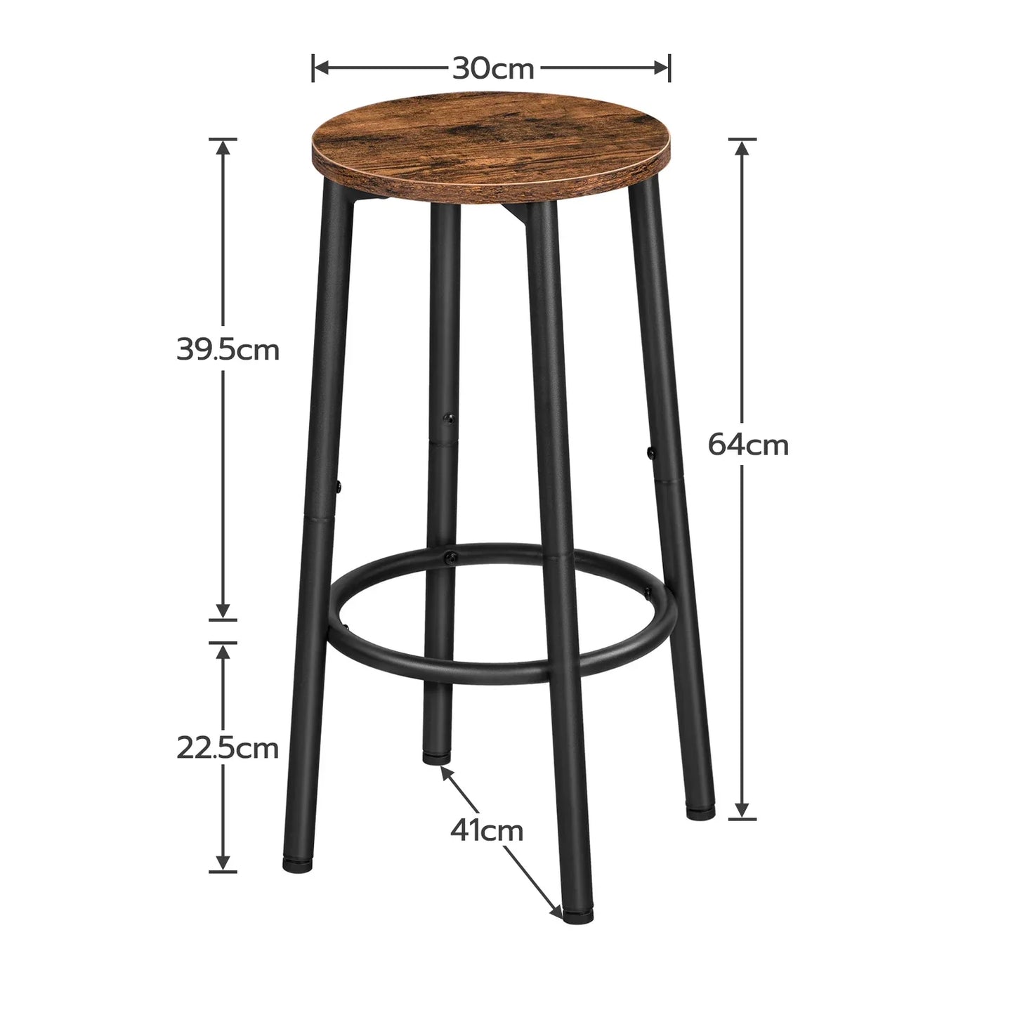 Kitchen Bar Stools with Footrest Set of 2 - sparkledecor.com
