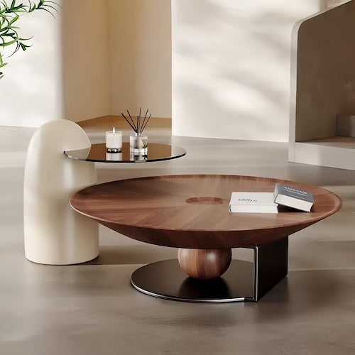 Elegant Walnut Wood Coffee Table Set – A Blend of Modern Minimalism an - sparkledecor.com