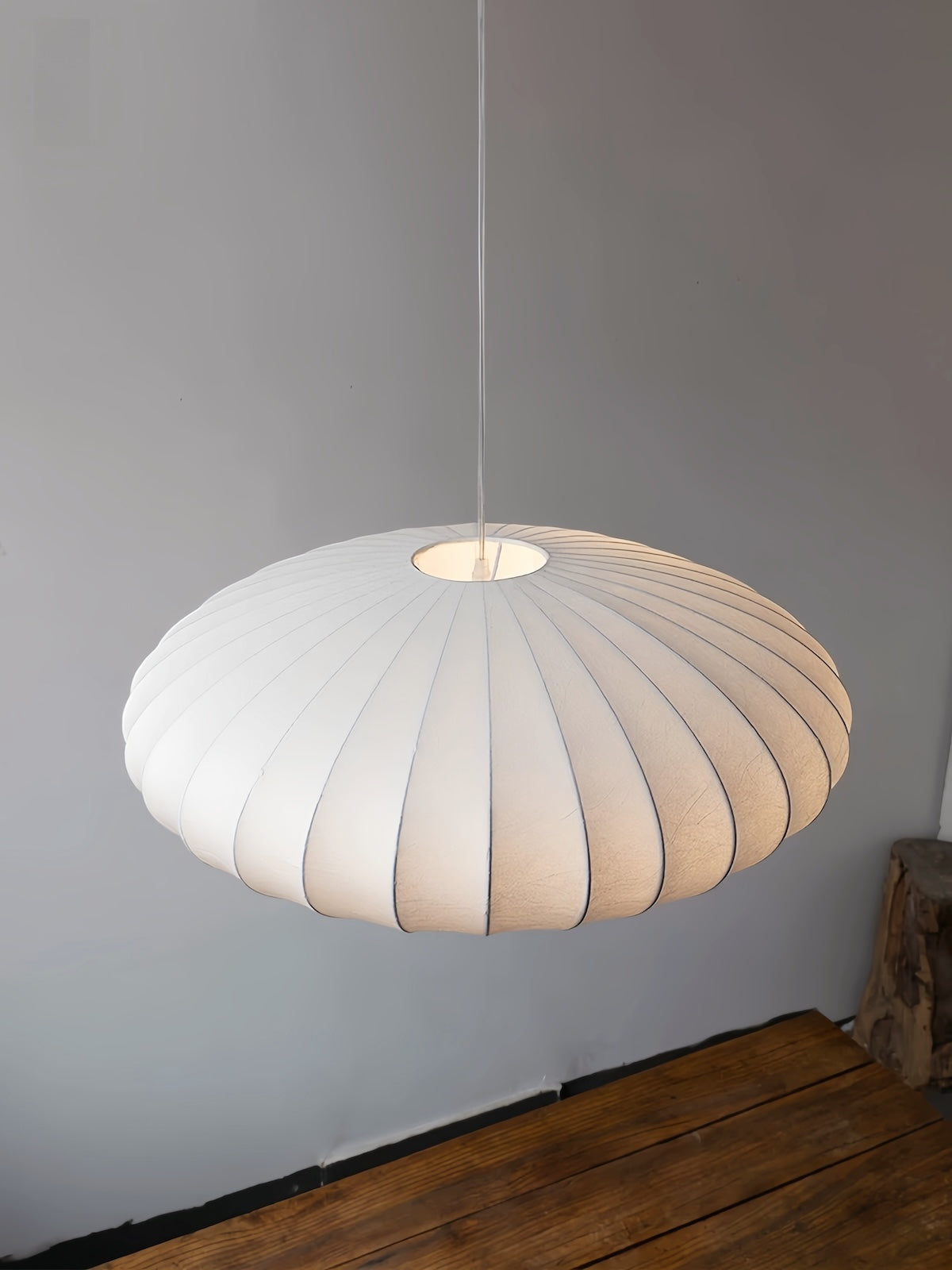 Minimalist Disk-Shaped Shade Silk Pendant Lighting for living room, bedroom, hotel, bar - sparkledecor.com
