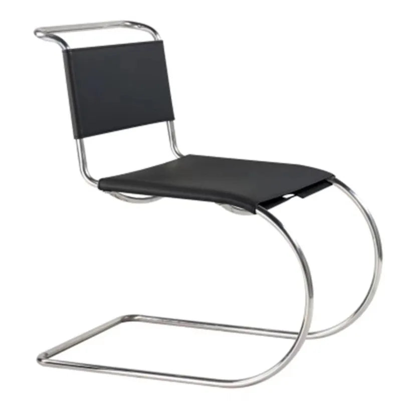 Minimalist Stainless Steel Middle Dining Chair - Modern Style
