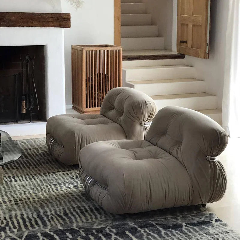 Sofa Set: Stylish Retro Seating with Sleek Lines & Plush Comfort - sparkledecor.com