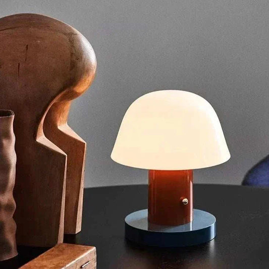 Radiance Portable Lamp modern mushroom-shaped rechargeable table lamp with touch control and warm LED light