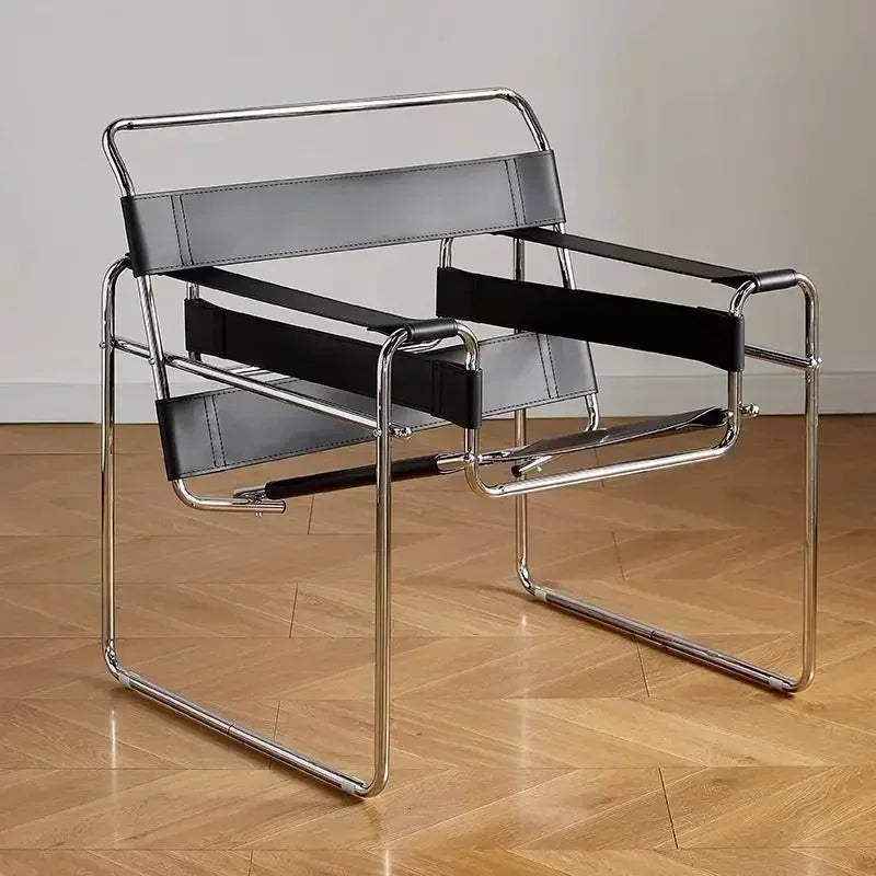 Nordic Leisure Chair - Industrial Style Saddle Leather Furniture