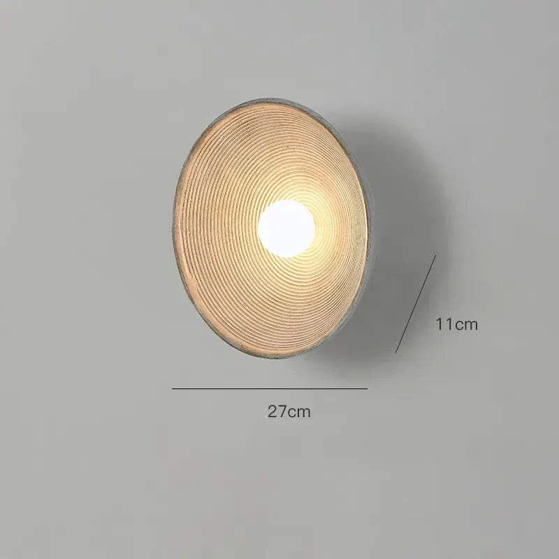 Rustic wood wall light fixture with LED bulb, 27cm diameter, elegant sconce for indoor use