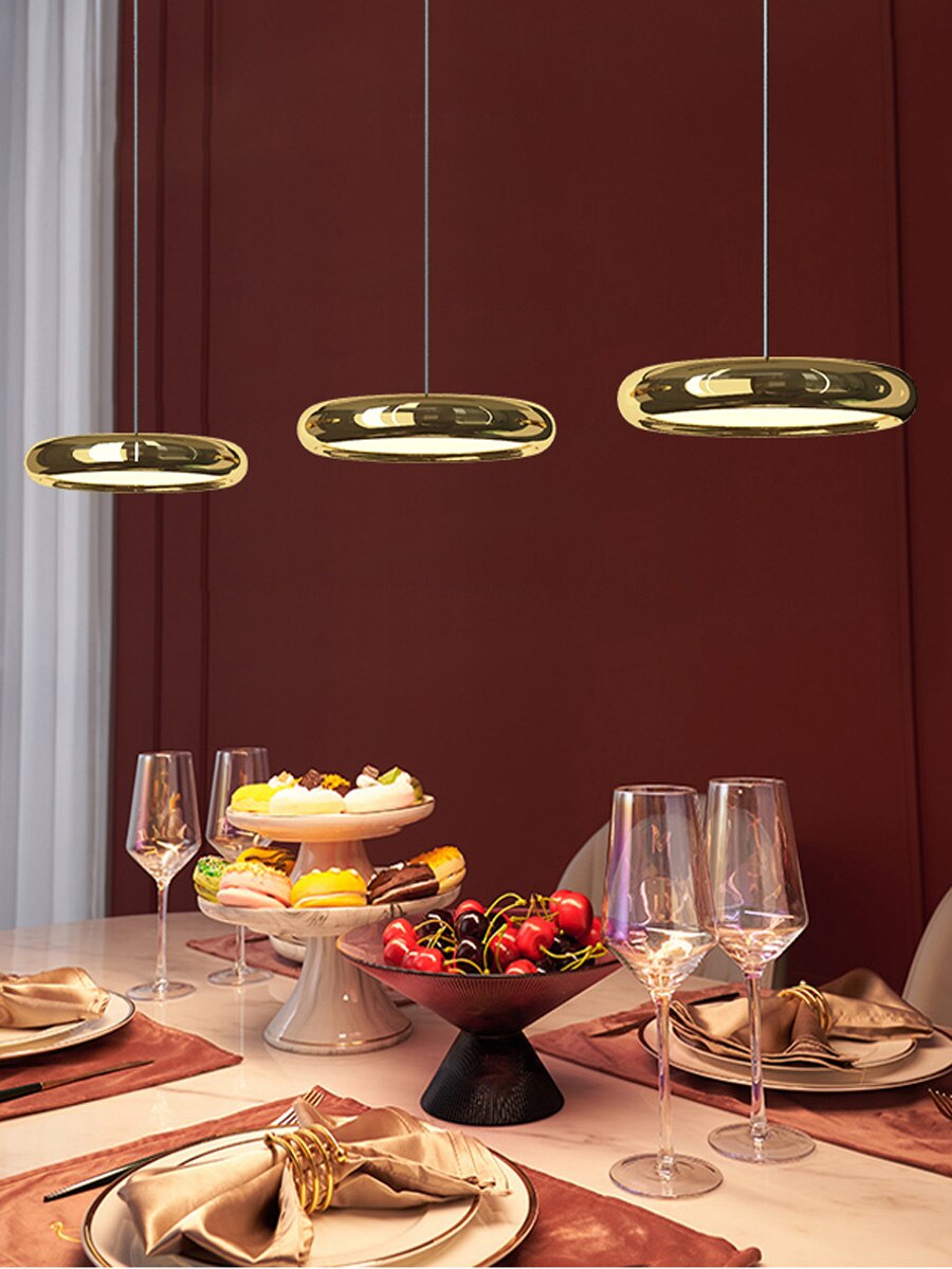 Gold Pendant Light - Modern Dining Room Chandelier Illumination - sparkledecor.com