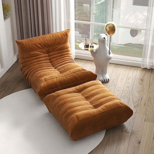 Togo Fireside Chair and Foot Stool - Set of Two - sparkledecor.com