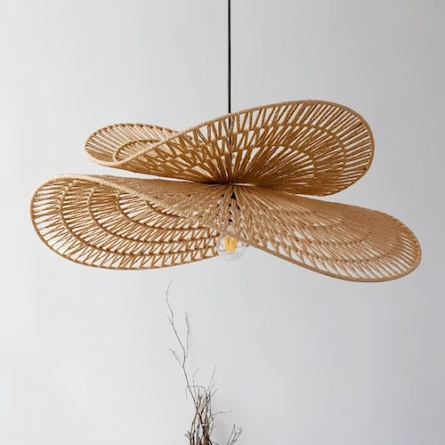 Wabi Sabi Hand-Woven Rattan Pendant Light - sparkledecor.com