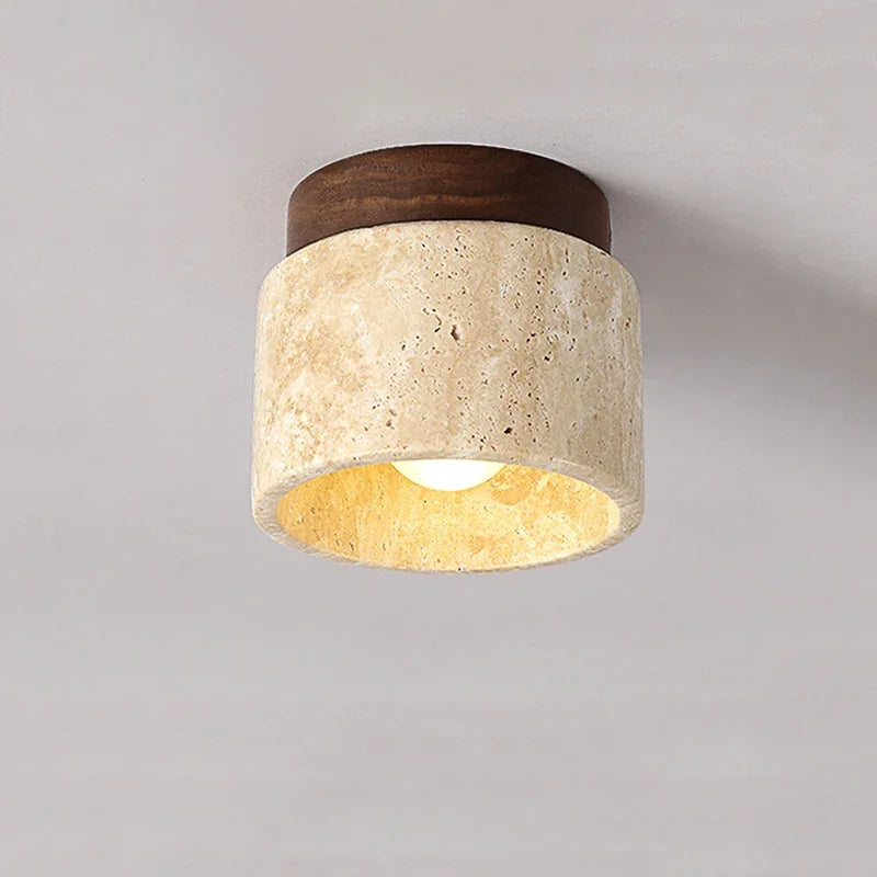 Wabi Sabi Yellow Marble Bedroom Ceiling Light with Elegant Design and Warm Illumination