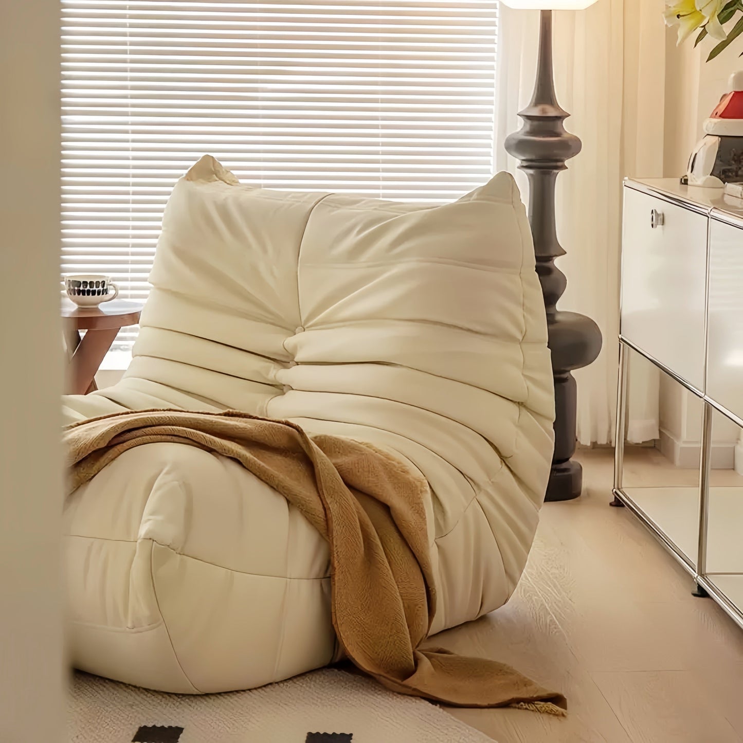 beige togo fireside chair in fiber leather - sparkledecor.com