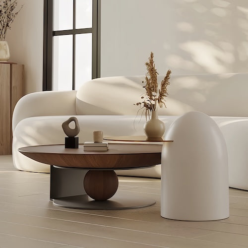 Elegant Walnut Wood Coffee Table Set – A Blend of Modern Minimalism an - sparkledecor.com