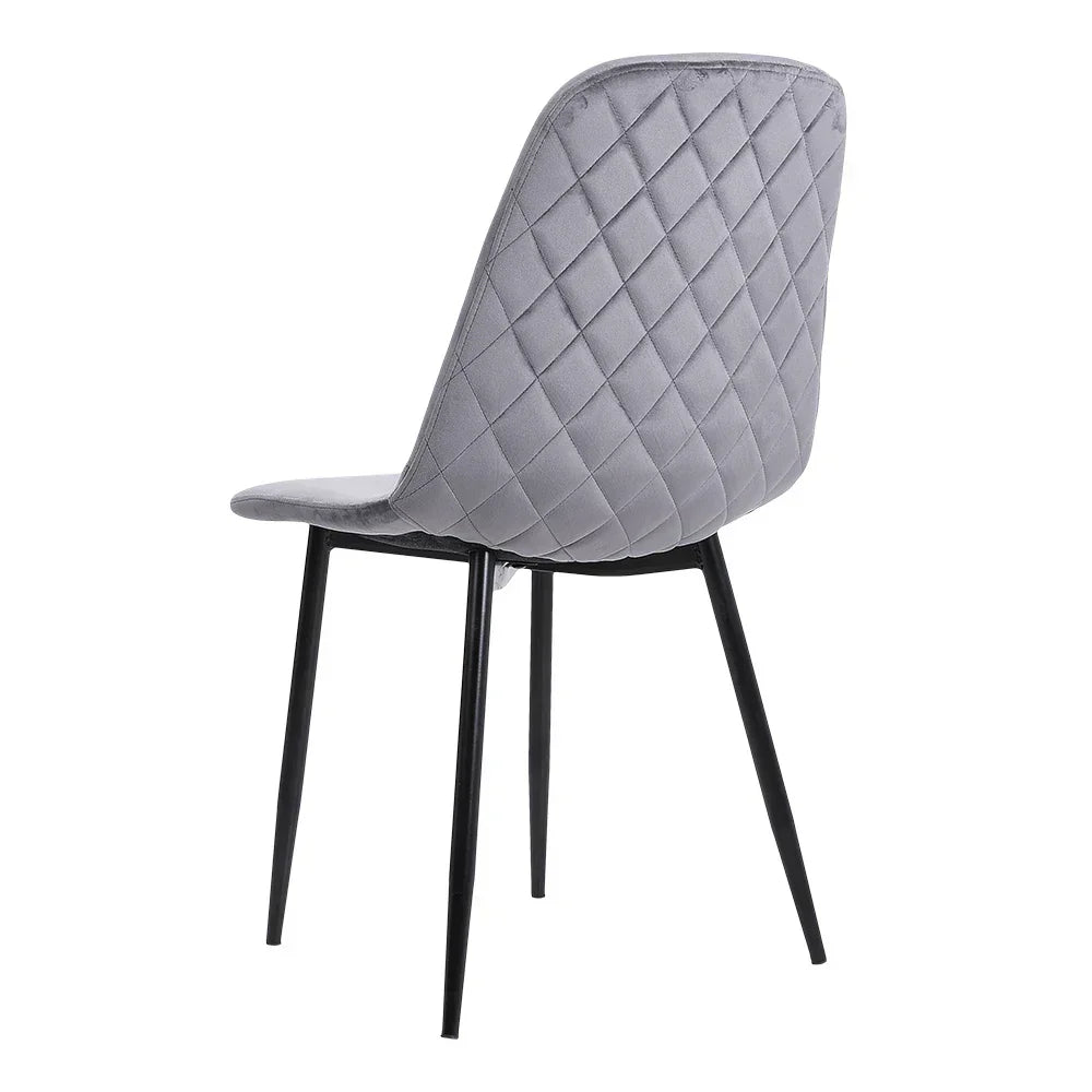 Set of 2 Velvet Upholstered Dining Chairs – Modern Rhombus Set - sparkledecor.com