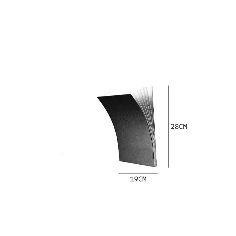 Minimalist modern book-shaped wall sconce with matte iron finish and warm 3000K LED light for living room and hallway accent lighting
