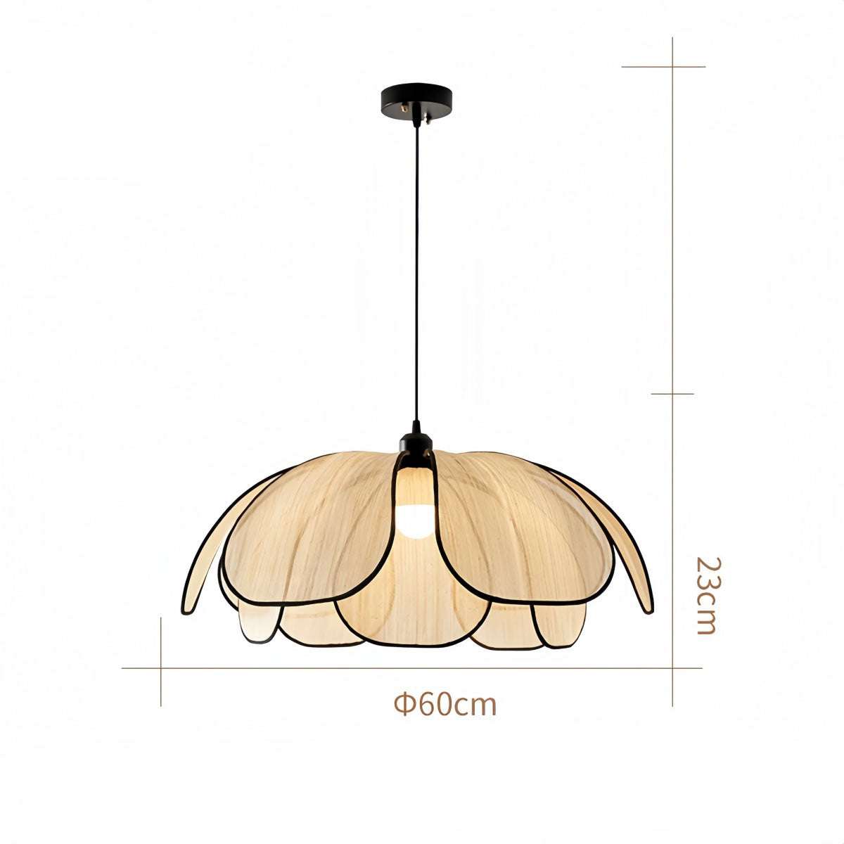 Cream-style pendant light with plant fiber shade and metal base in Nordic minimalist design for dining room