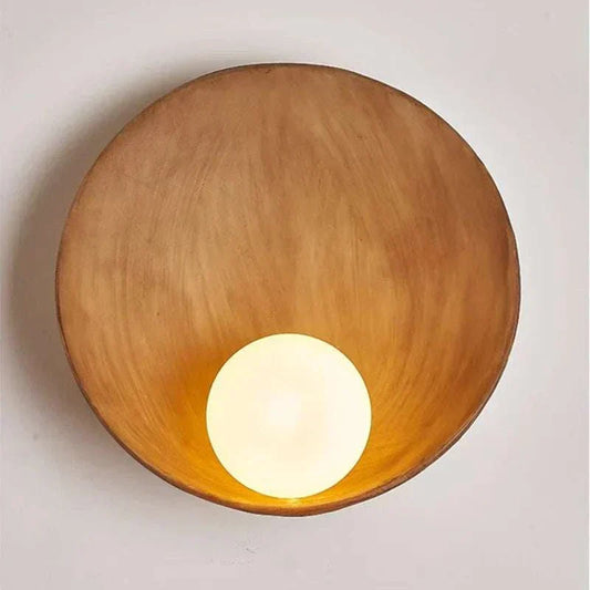 Art deco shell design hall wall lamp with LED light and frosted glass shade.