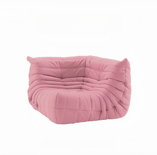 Luxurious Suede Togo Corner Sofa in pink, offering stylish comfort for modern living rooms - sparkledecor.com