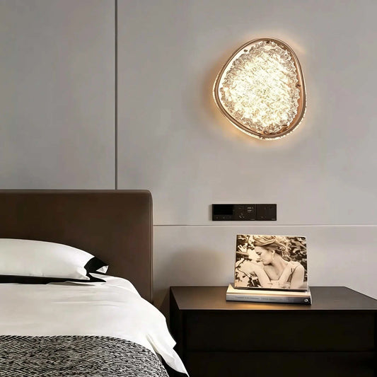 Italian luxury book form wall lamp with textured acrylic shade and LED light
