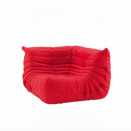 Luxurious Suede Togo Corner Sofa in red, offering stylish comfort for modern living rooms - sparkledecor.com