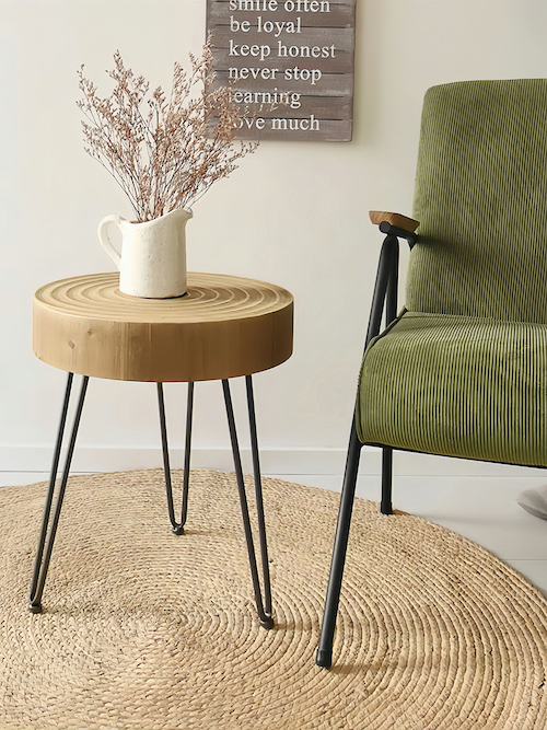 Round Pine Wood Coffee Table for Sale – Minimalist Design for Modern L - sparkledecor.com