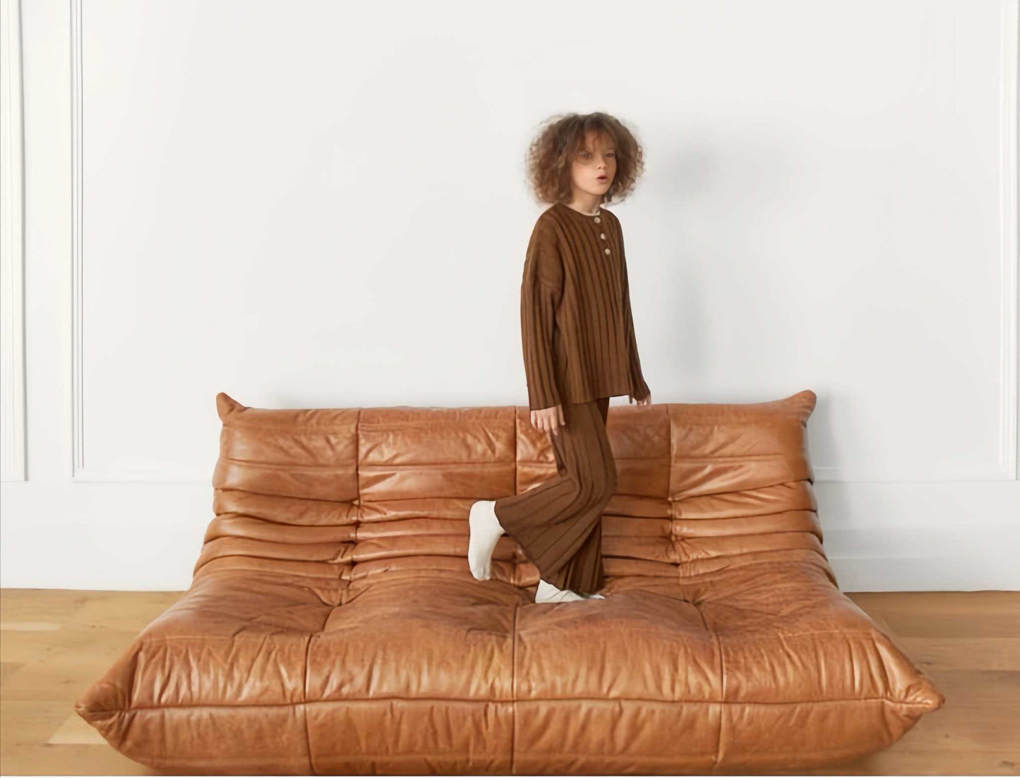 togo 3 seater sofa in brown - sparkledecor.com