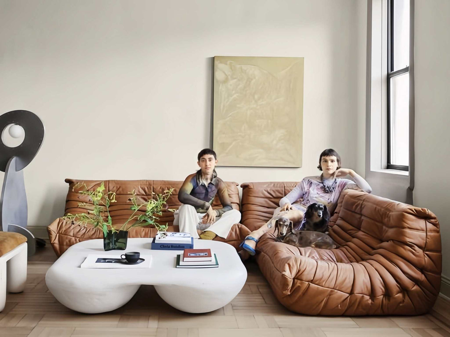 togo sofa set in brown - sparkledecor.com