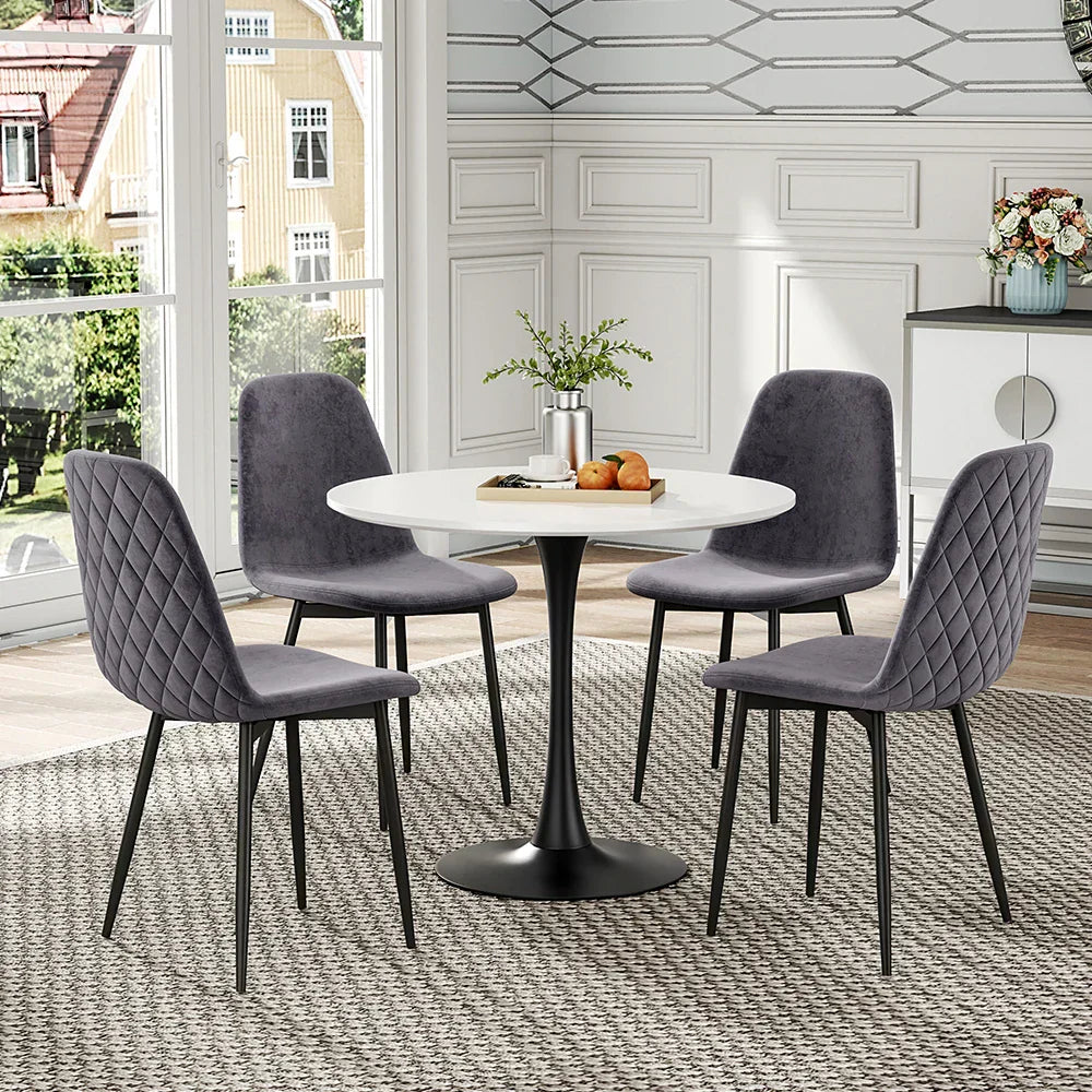 Set of 2 Velvet Upholstered Dining Chairs – Modern Rhombus Set - sparkledecor.com
