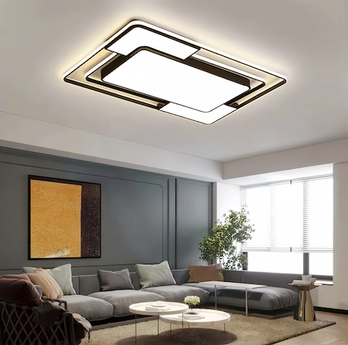 Modern Square Black Ceiling Light | LED, Dimmable, Perfect for Any Roo - sparkledecor.com
