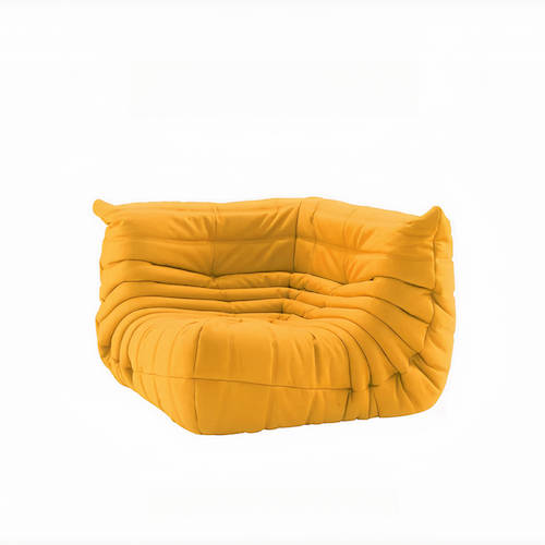 Luxurious Suede Togo Corner Sofa in ginger, offering stylish comfort for modern living rooms - sparkledecor.com