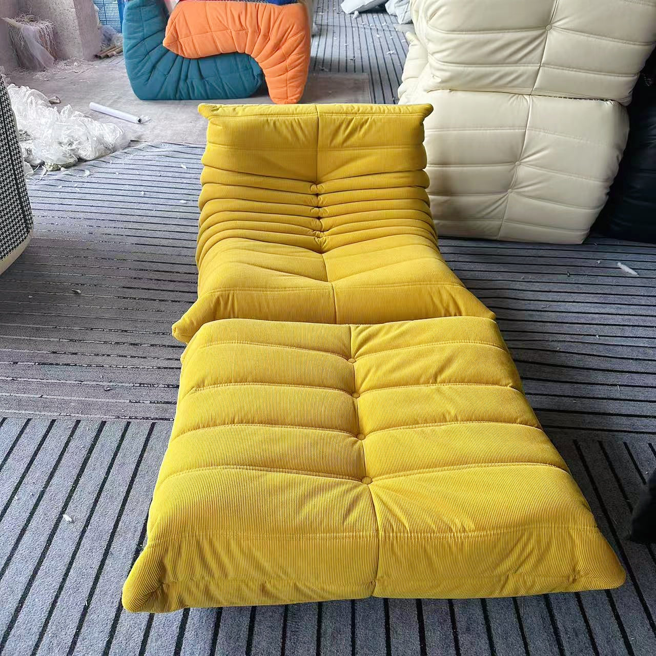 yellow togo fireside chair with ottoman - sparkledecor.com