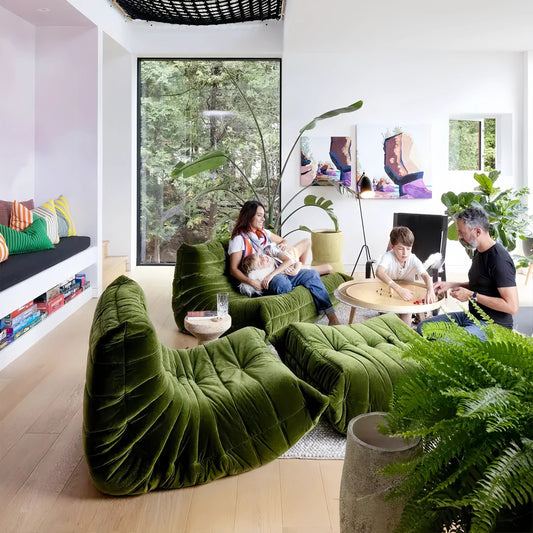 The Icon Reimagined: Ligne Roset Togo Sofa Replica in Vintage Green Velvet