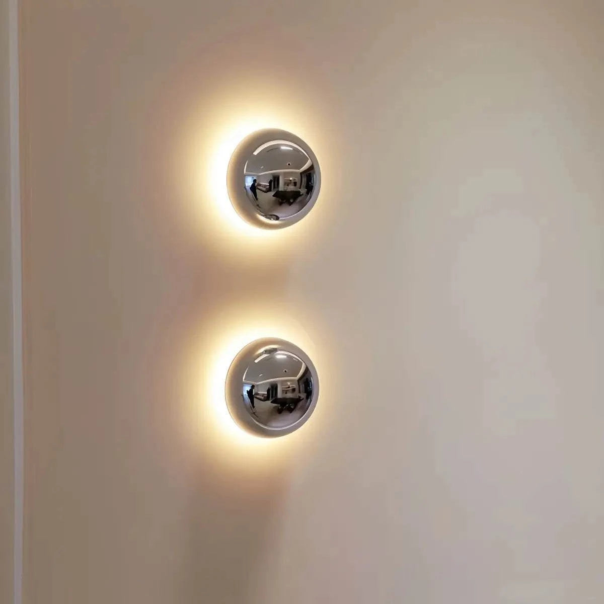 Vintage industrial metal globe wall sconce with LED light and acrylic shade for ambient bedroom and hallway decor