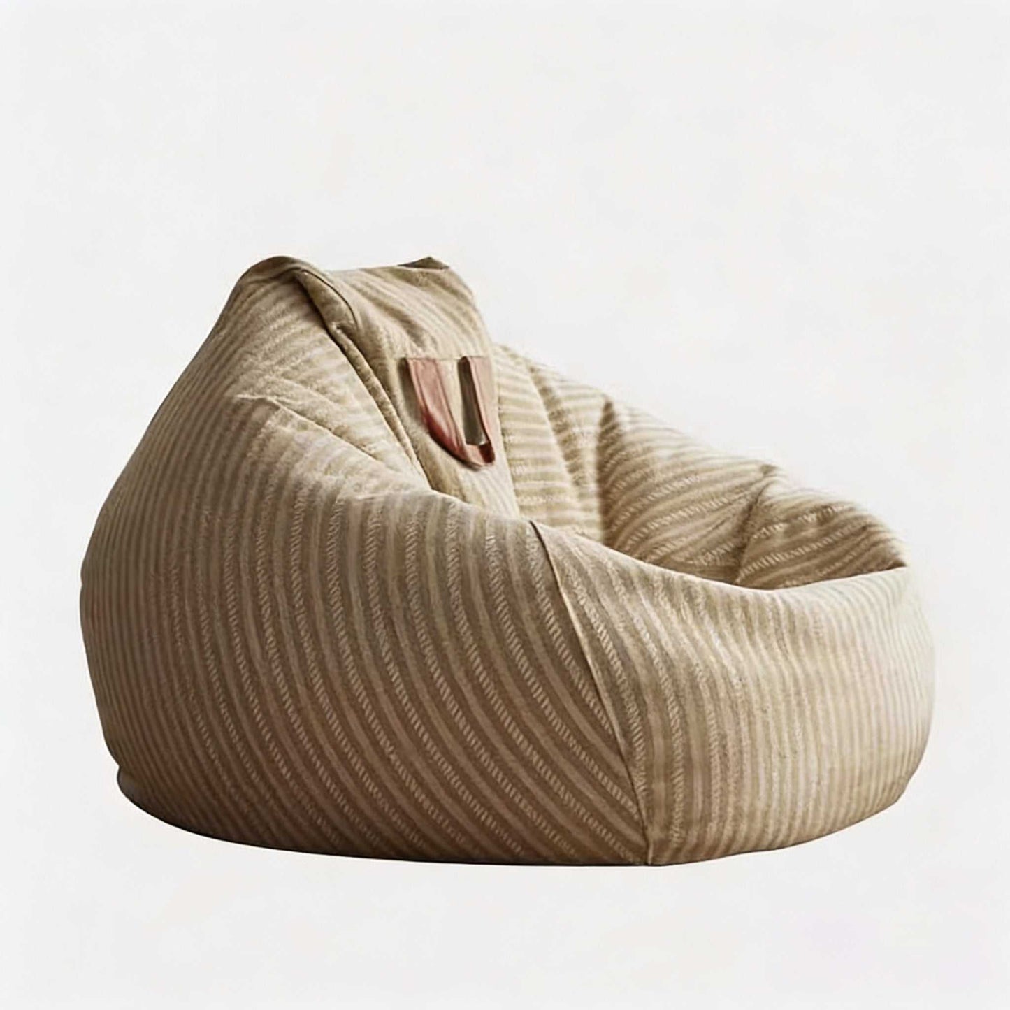 Japanese-style Striped Lazy Sofa with matching footstool in yarn-dyed striped cotton-linen fabric for bedroom and balcony use