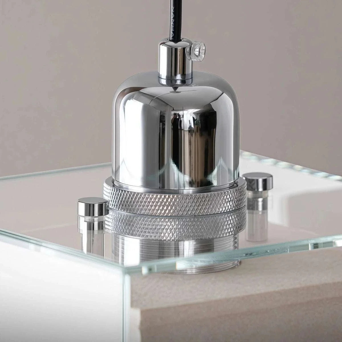 Mid-century square rice paper pendant light with chrome fixture and adjustable cord, ideal for bedroom bedside ambient lighting