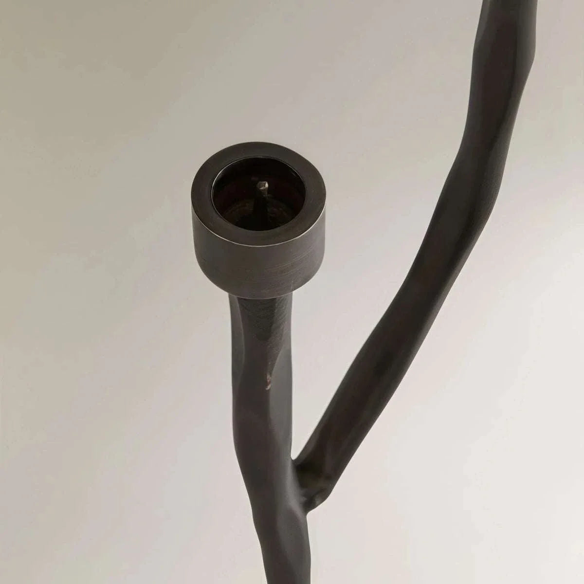 Matte black iron candelabra with European retro design for tabletop decor
