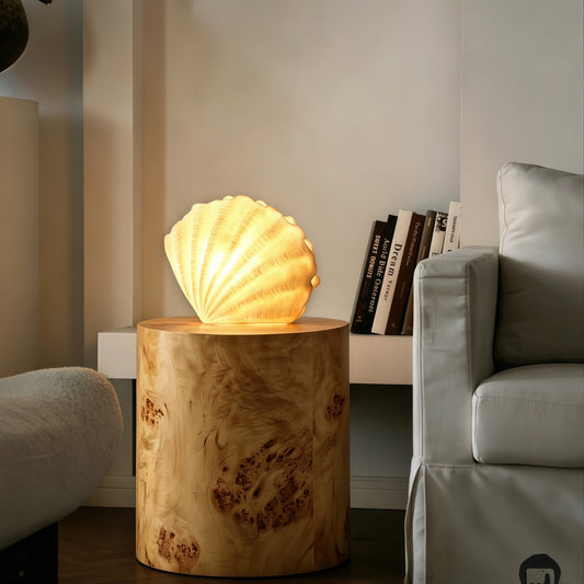 French-Style Vintage-Inspired Seashell and Conch Table Lamp Nautical-Themed Decorative Ornament